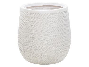 Vaso para plantas em fibra de argila branco creme 27 x 27 x 32 cm LIVADIA