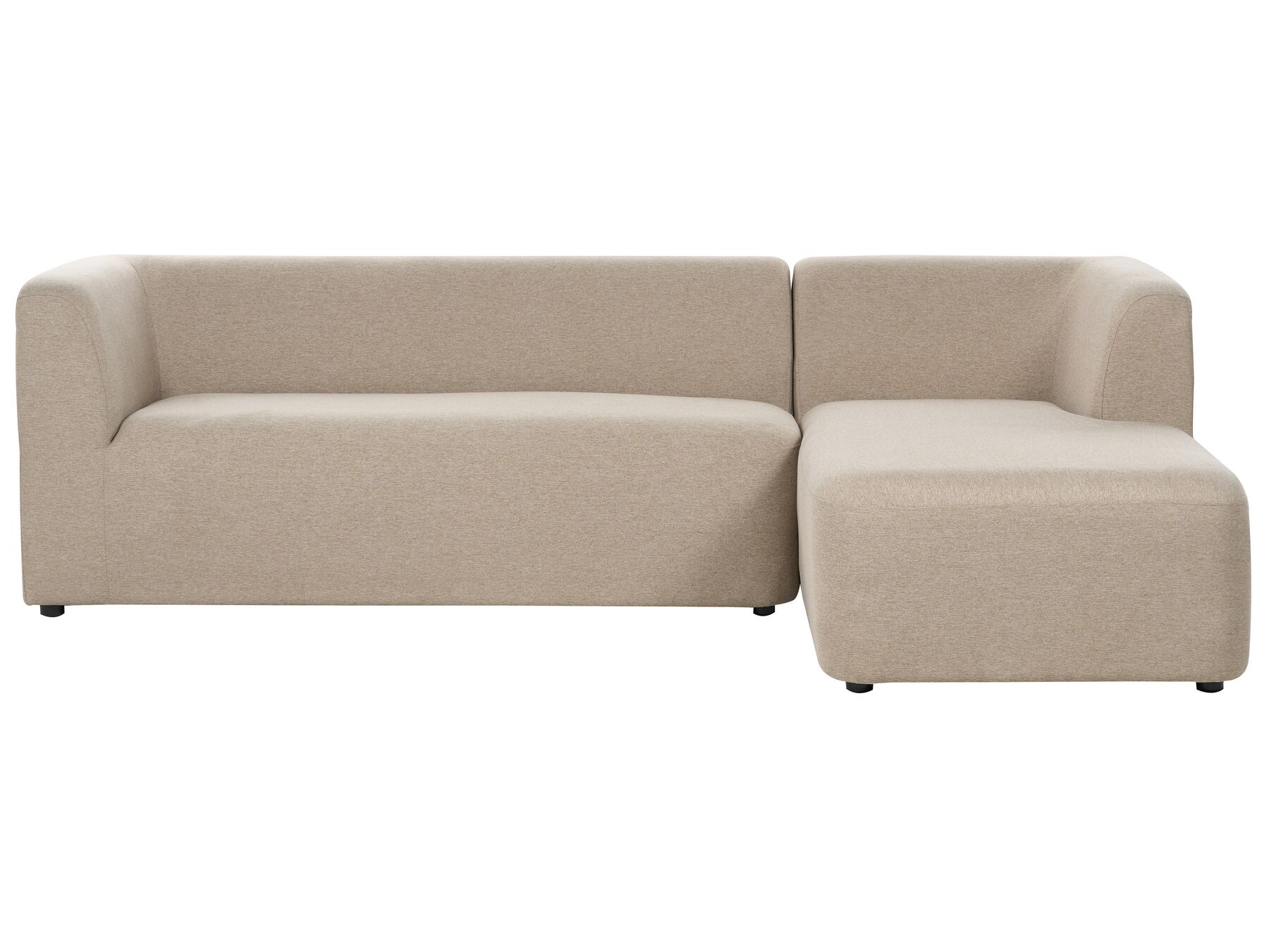 Left Hand Fabric Corner Sofa Beige LAXA_894080