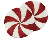 Zestaw 2 poduszek dekoracyjnych SWIRL CANDY Boucle 40 x 40 cm Czerwony_1073422