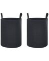 Conjunto de 2 cestas de algodón negro 39 cm SARYK_849433