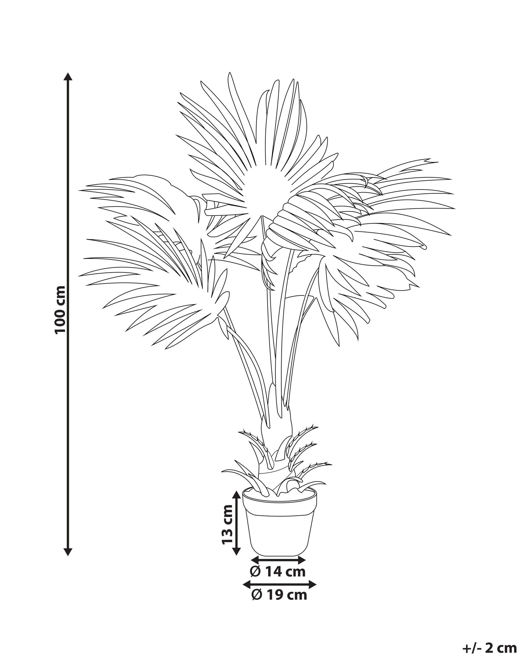 Sztuczna roślina FAN PALM 100 cm Zielony_812313
