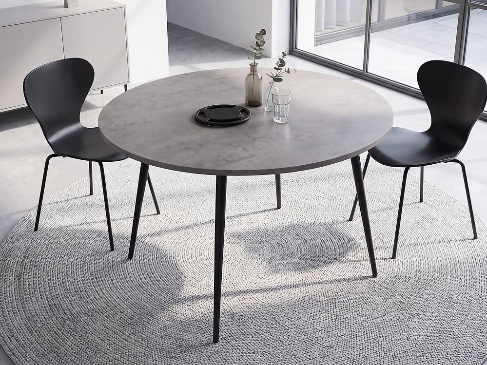 Dining Table ODEON Grey Concrete Effect 120 cm 120 cm
