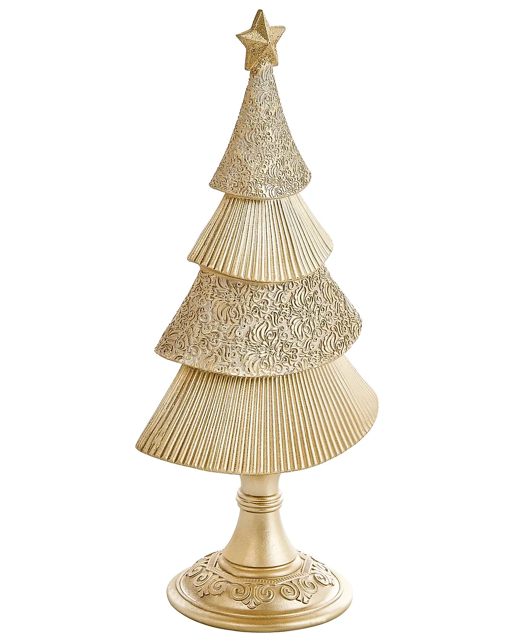 Set di 2 decorazioni natalizie ERVASTI 32/41 cm Albero di Natale Oro_1175734