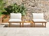 2 Seater Certified Acacia Wood Garden Sofa Set Off-White FRASCATI_919547