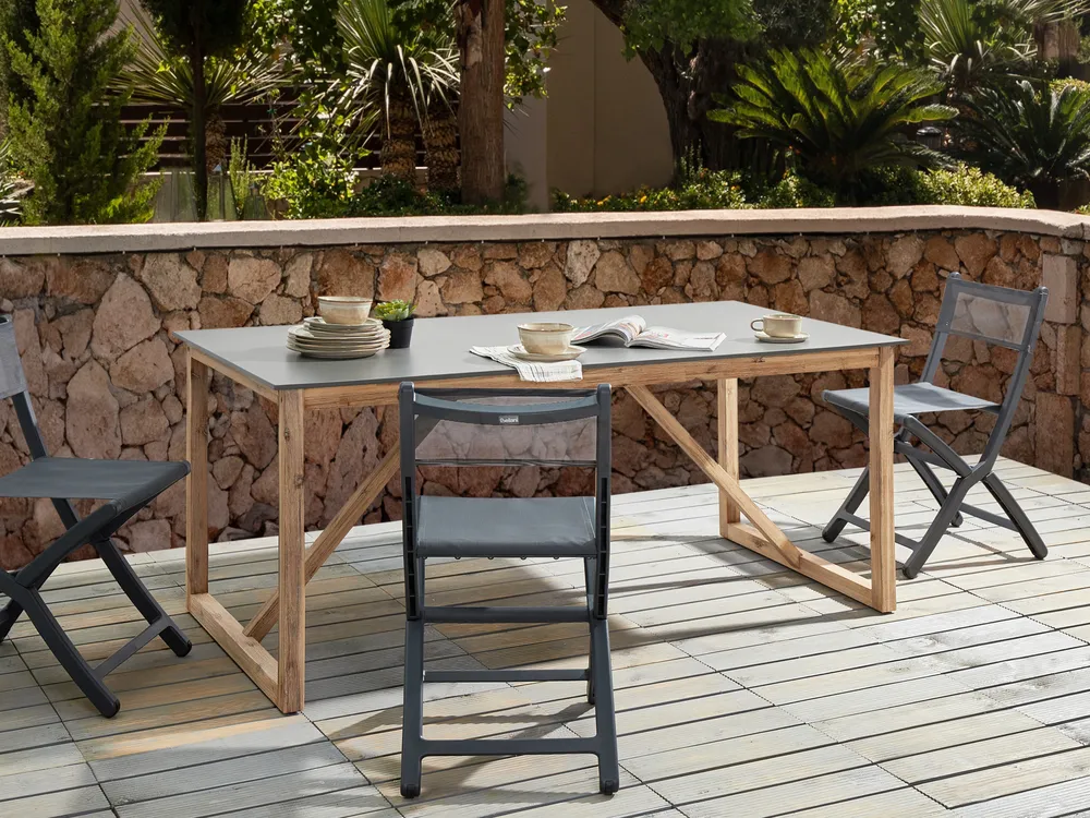 Garden Dining Table NOTTERI 180 cm 90 cm Concrete Grey_985990