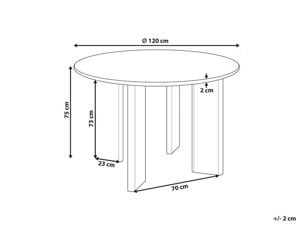 Tavolo da pranzo COSMO Nero 120 cm 120 cm_941998