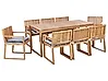 Conjunto de comedor exterior 8 plazas SASSARI II con cojines Madera de acacia certificada Azul marino