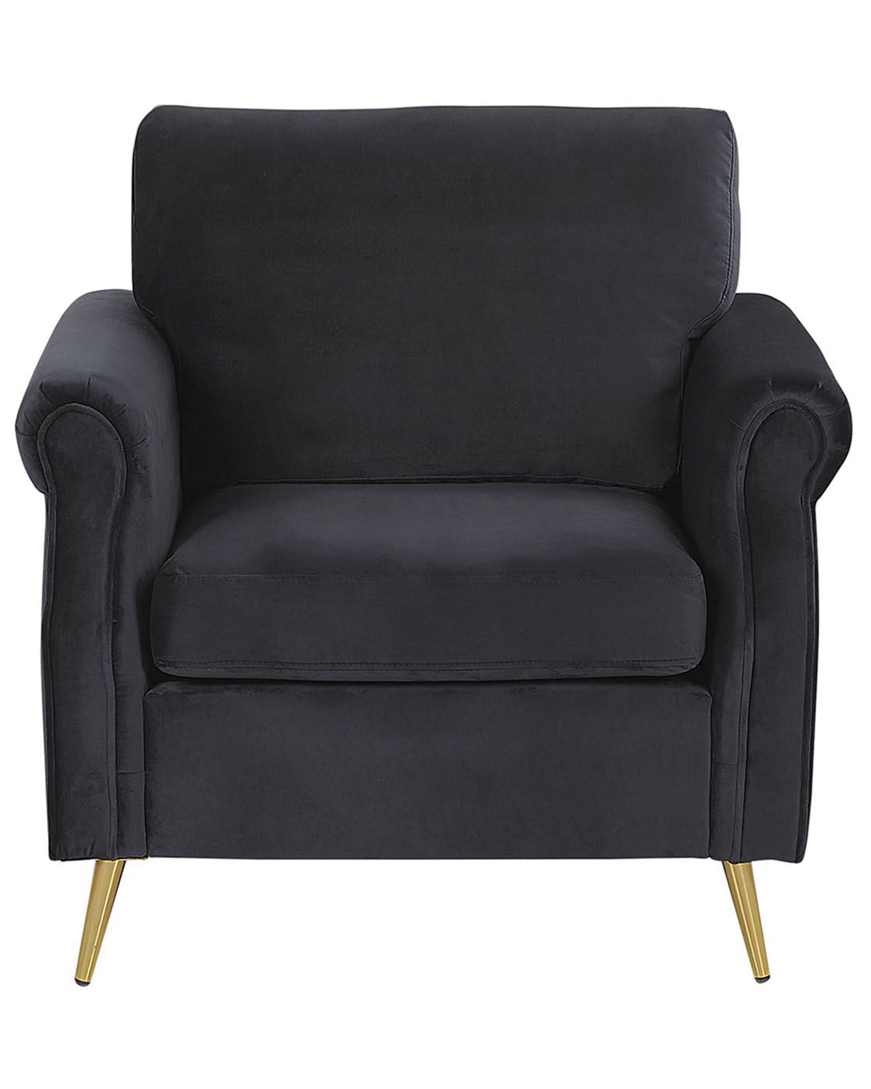 Velvet Armchair Black VIETAS_775604