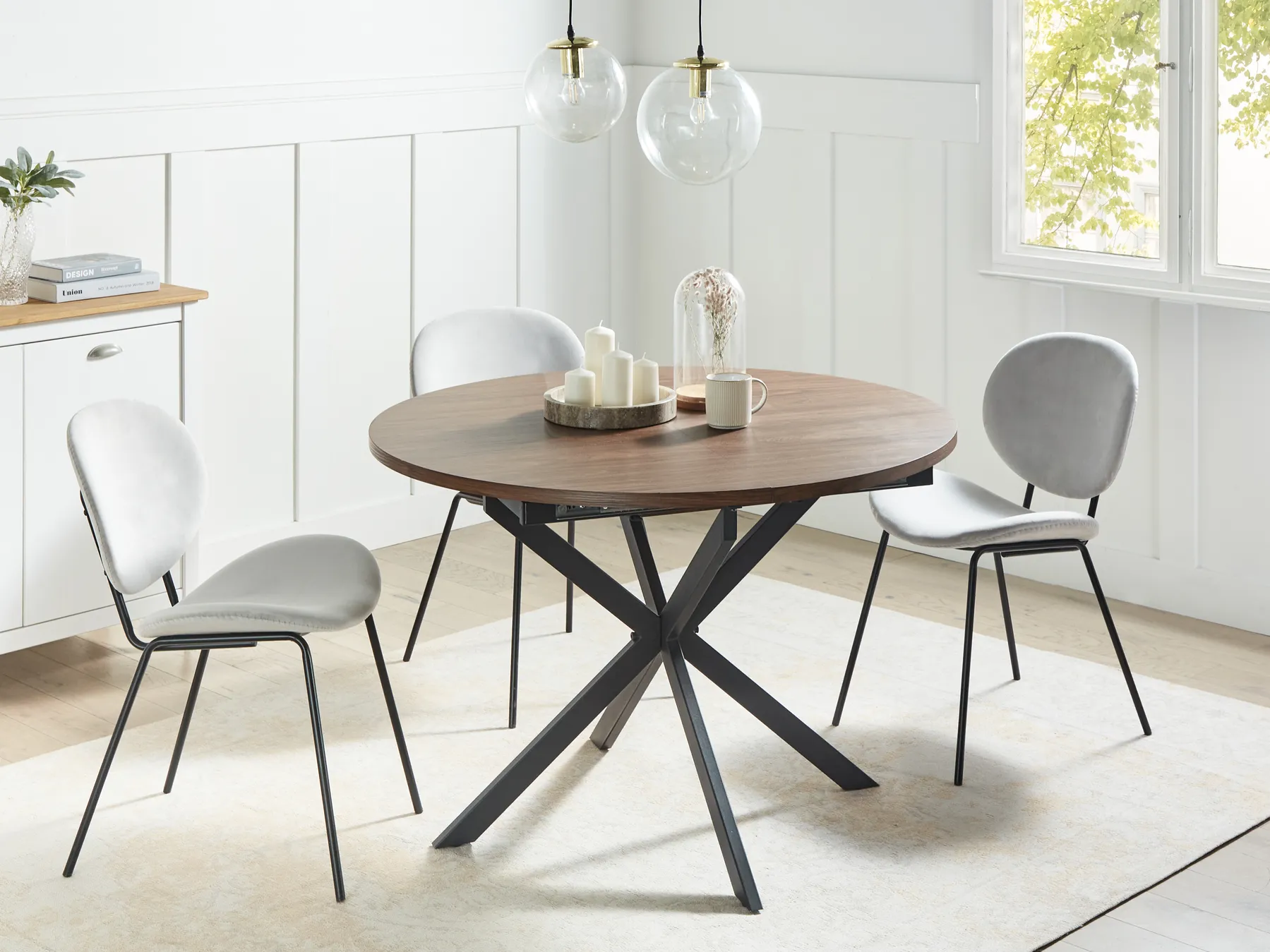 Extending Dining Table FRIONA Dark Brown 110/140 cm 110 cm_961971