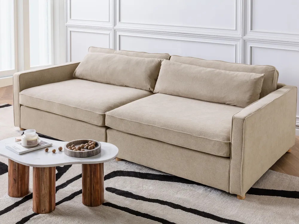 Sofa 3 Seater VINSTRA Fabric Taupe_928399