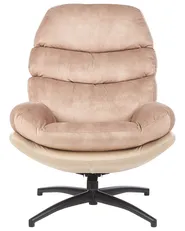 Swivel Armchair EIDE with Footstool Velvet Sand Beige_923449
