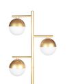 3 Light Metal Floor Lamp Gold SABINE_878343