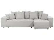 Corner Sofa Bed 3 Seater LUSPA with Storage Fabric Light Grey Left Hand_900977