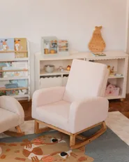 Sedia a dondolo per bambini NORBY Bouclé Beige chiaro_1113213