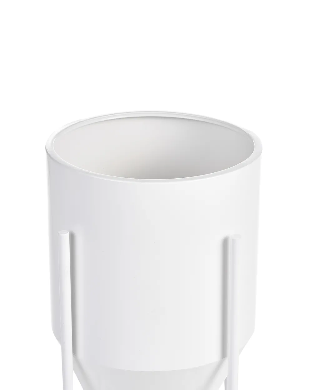 Vaso Rato Round Con Inserti - Diametro 30,5 Cm, Altezza 27,5 Cm - Bianco - Fioriera In Rattan Sintetico Per Interni/Esterni