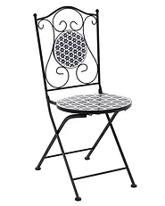 Set de 2 scaune de grădină SIROLO Pliabil Metal Alb/Albastru_1155651