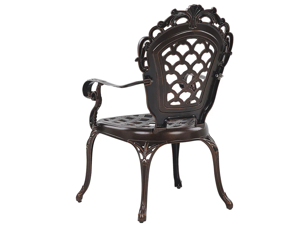 Garden Dining Set 6 Seater LIZZANO with Cushions Metal Dark Brown_765529