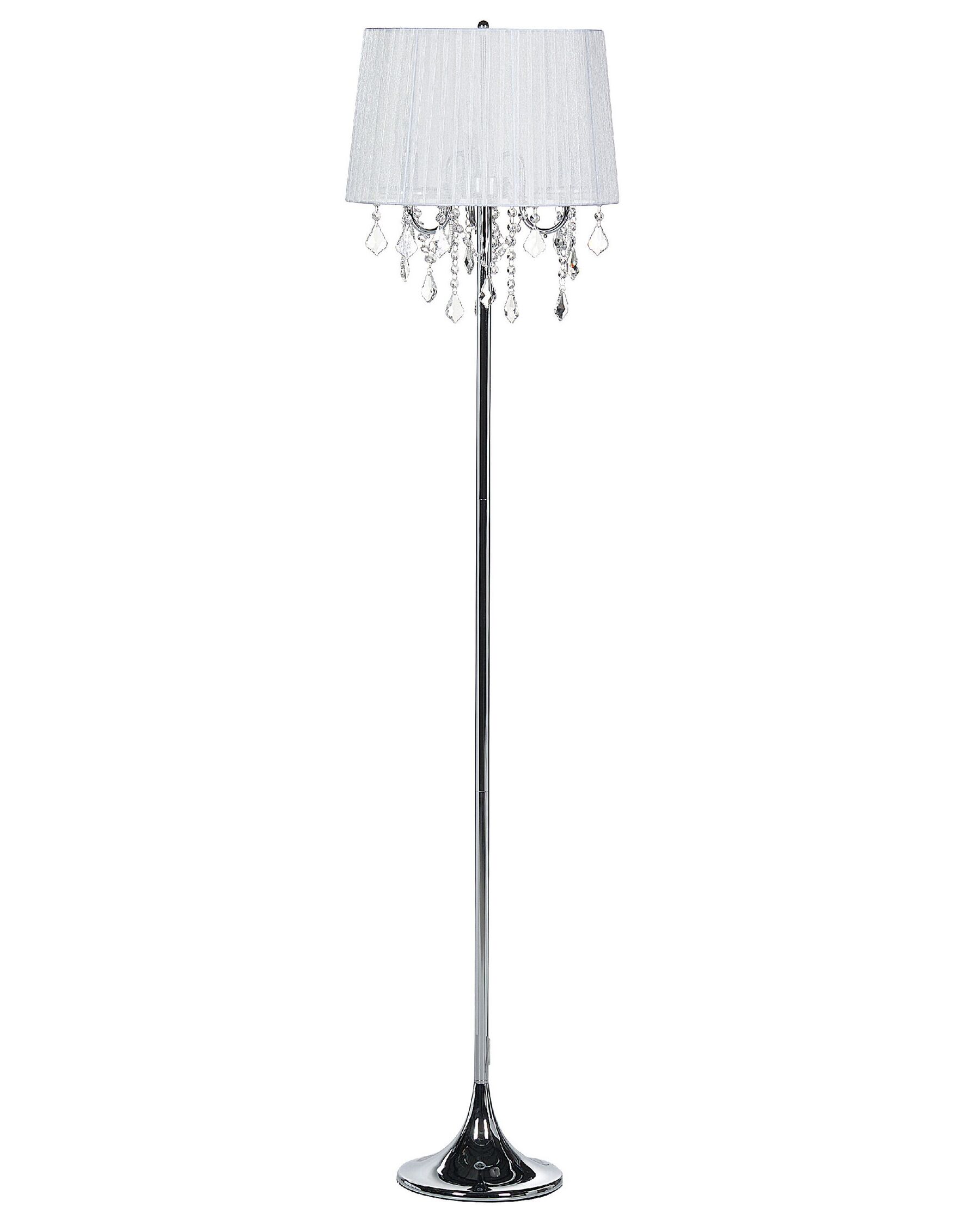 Lampada da pavimento metallo bianco e argento 165 cm EVANS_850430