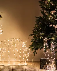 Zestaw 2 dekoracji świątecznych LED NEIDEN 52/38 cm Choinka Srebrny_829654