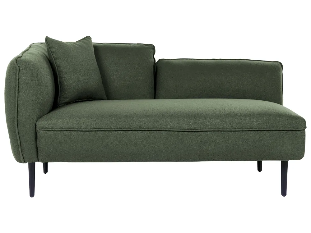 Left-Hand Chaise Longue CHEVANNES Boucle Dark Green_887292