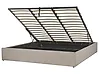 Ottoman Bed without Headboard DINAN Fabric Light Brown 180 x 200 cm (EU Super King)