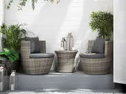 Set bistrot con cuscini CAPRI Rattan sintetico (PE) Grigio_737829