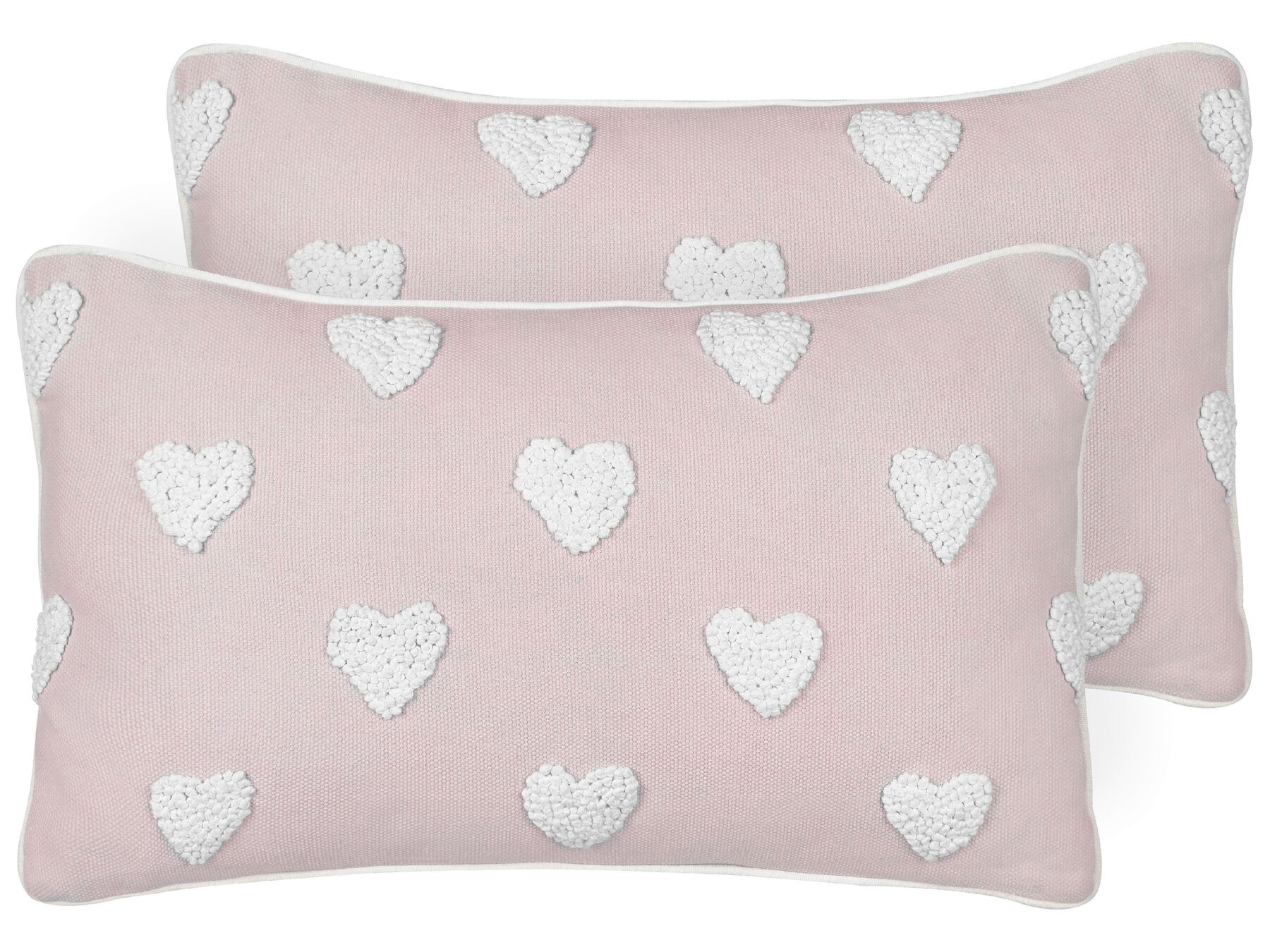 Set di 2 cuscini cotone rosa 30 x 50 cm GAZANIA_893201