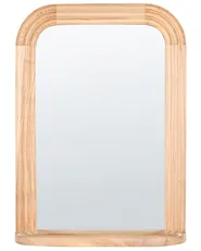 Specchio da parete con ripiano RISCLE 62 cm 85 cm Legno di Paulownia Marrone_1099888