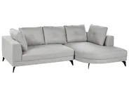Corner Sofa 3 Seater YURI Faux Linen Grey Left Hand_1021555