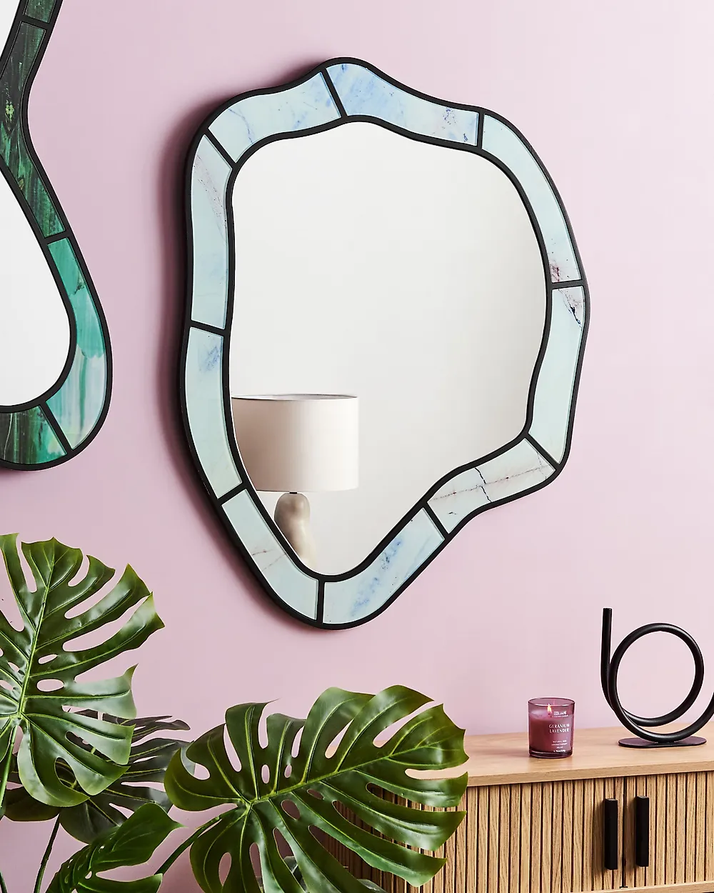 Wall Mirror LIVERDUN 64 cm 86 cm Light Blue_1184024