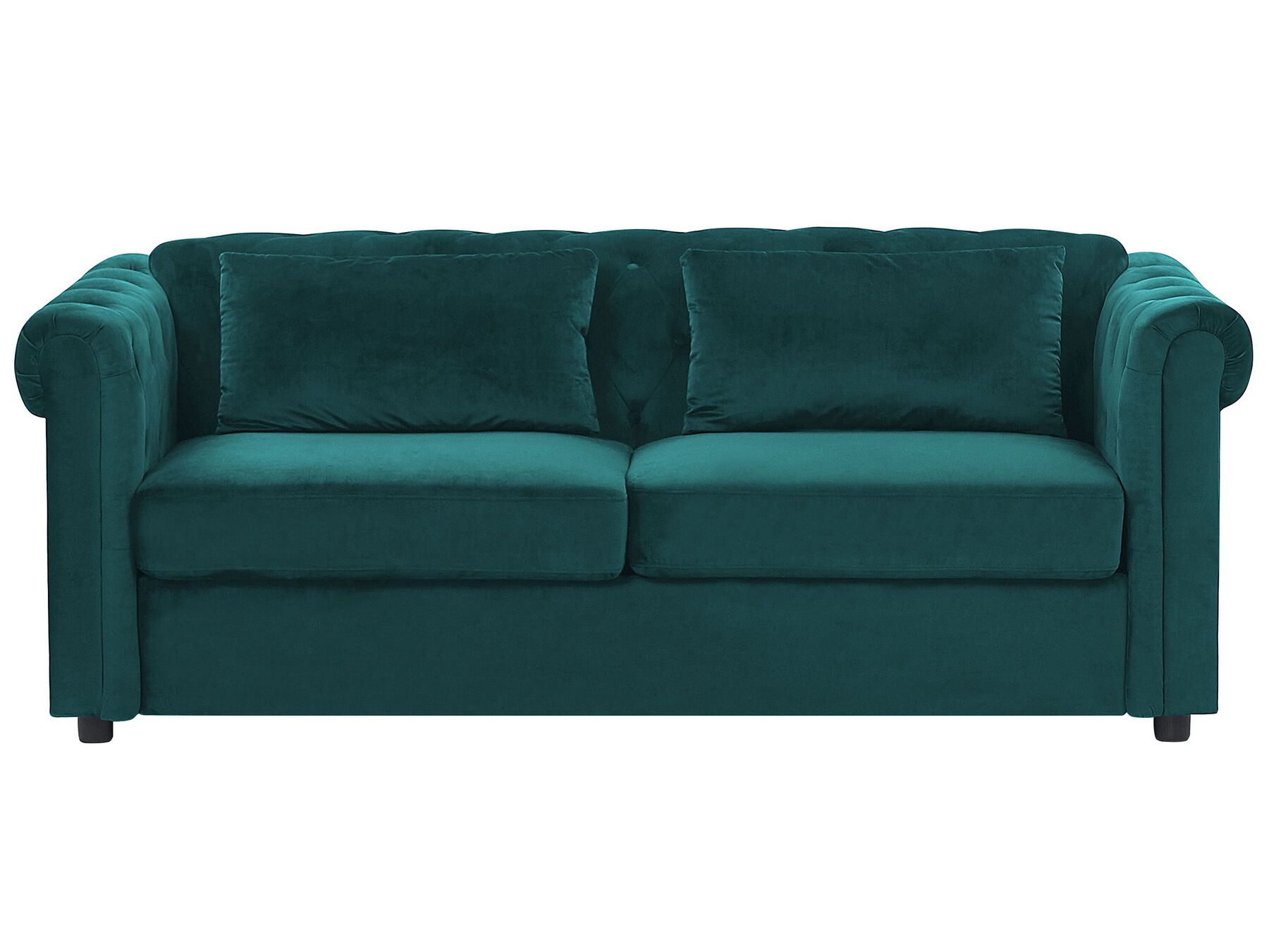 Velvet Sofa Bed Green CHESTERFIELD_765916