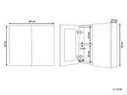 Szafka łazienkowa wisząca z lustrem NAVARRA 80 cm 70 cm Biały_811275