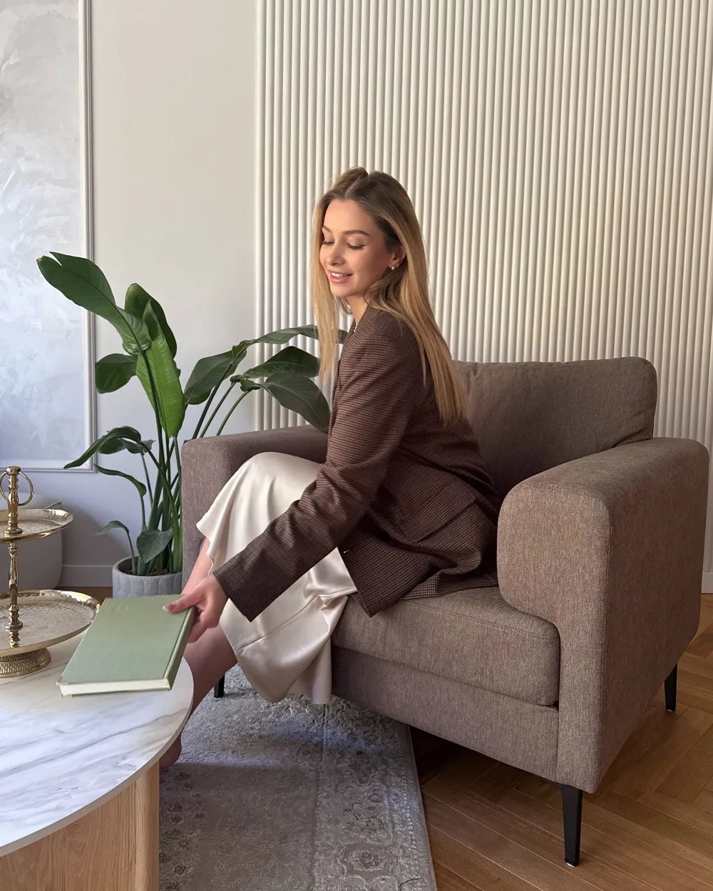 Poltrona LOUSTO Tessuto Marrone_1174072