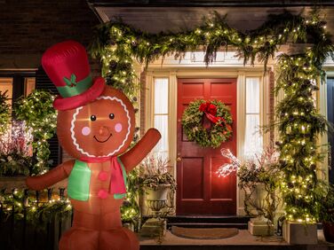 Christmas Inflatable LED Gingerbread Man 240 cm Brown SAVELA