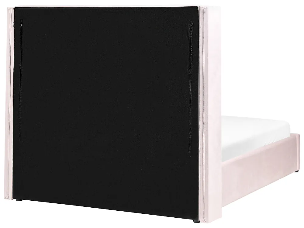 Lit ottoman LUBBON Velours Rose pastel 140 x 200 cm_833871