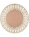 Okrúhle oceľové nástenné zrkadlo ⌀ 80 cm zlaté BOURDON_904185