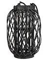 Lantern MAURITIUS 40 cm Willow Wood Black