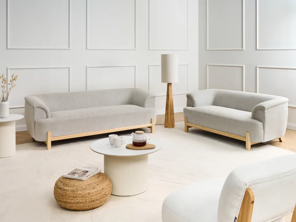 Sofa 3 Seater ALNOR Fabric Light Grey_1009797