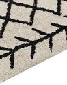 Teppich Baumwolle beige / schwarz 160 x 230 cm geometrisches Muster Kurzflor BOZKIR_839806
