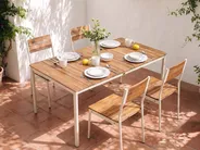Outdoor Dining Table for 6 GIOVINAZZO 180 cm 90 cm Acacia Wood Brown_1124694