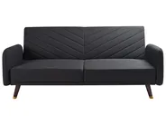 Sofa Bed 3 Seater SENJA Faux Linen Black_944805