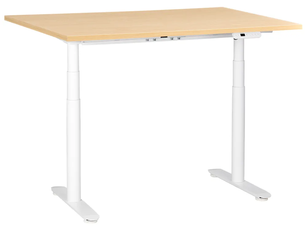 Bureau Réglable En Hauteur Manuellement DESTINES Blanc 160 Cm 72 Cm