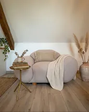Armchair RINGEL with Cushions Fabric Light Beige_1071329
