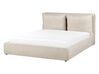 Čalouněná postel s úložným prostorem 160 x 200 cm světle béžová BAJONNA_912473