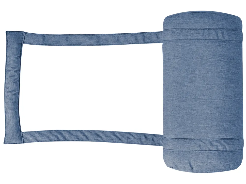 Sonnenliege mit Kissen TOSCANA PREMIUM mit Relaxfunktion Akazienholz Blau_1070433