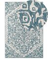 Vlnený koberec 140 x 200 cm biela/modrá AHMETLI_836671