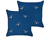 Dekokissen 2er Set TALINUM 45 x 45 cm Samtstoff Blau Tiermuster