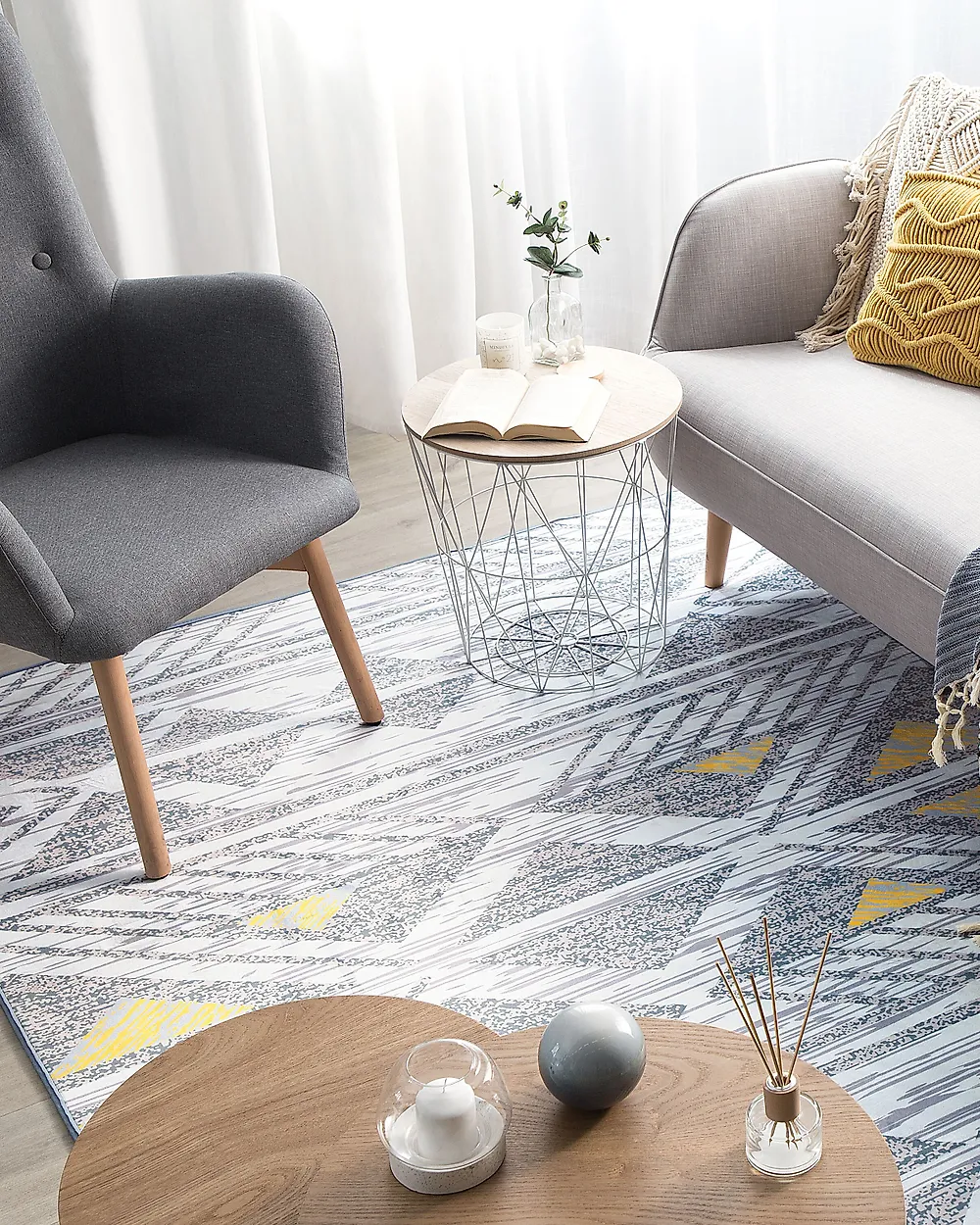 Tapis KARGI Gris 160 x 230 cm_1178305