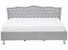 Šedá čalouněná postel Chesterfield s úložištěm 180x200 cm METZ_707839