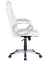 Sivo-biela otočná kožená kancelárska stolička TRIUMPH_673136